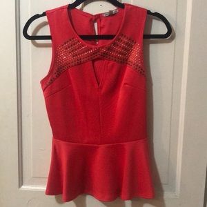 Embellished peplum party top!